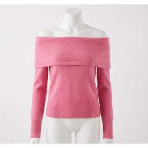 NEW FIFTEEN TWENTY monique off the shoulder sweater in pink